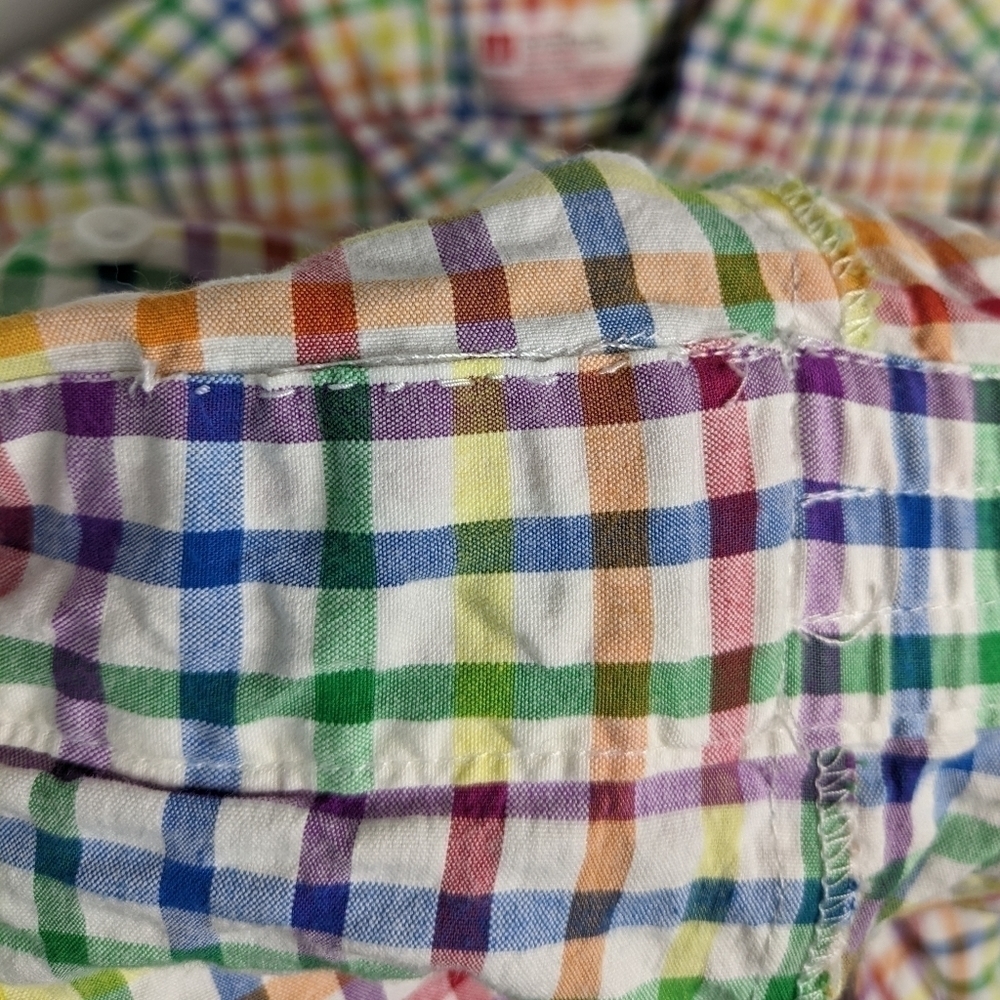 Target Pastel Rainbow Plaid Short-Sleeve Romper - Picture 9 of 9